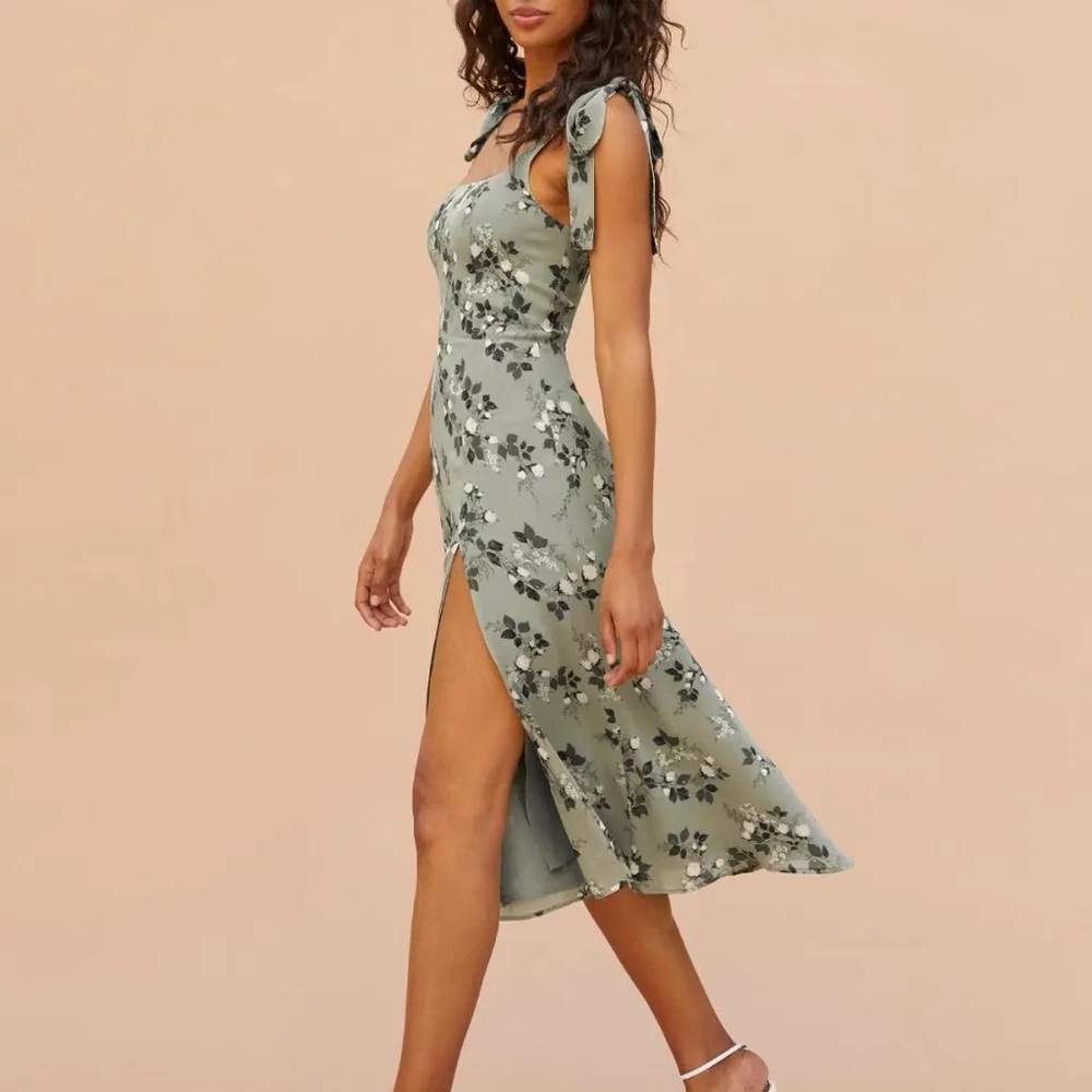 Reformation Twilight Dress in Verde, size 6